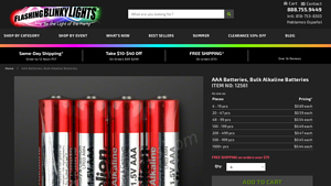 AAA Batteries, Bulk Alkaline Batteries - Flashing Blinky Lights - triple a batteries bulk