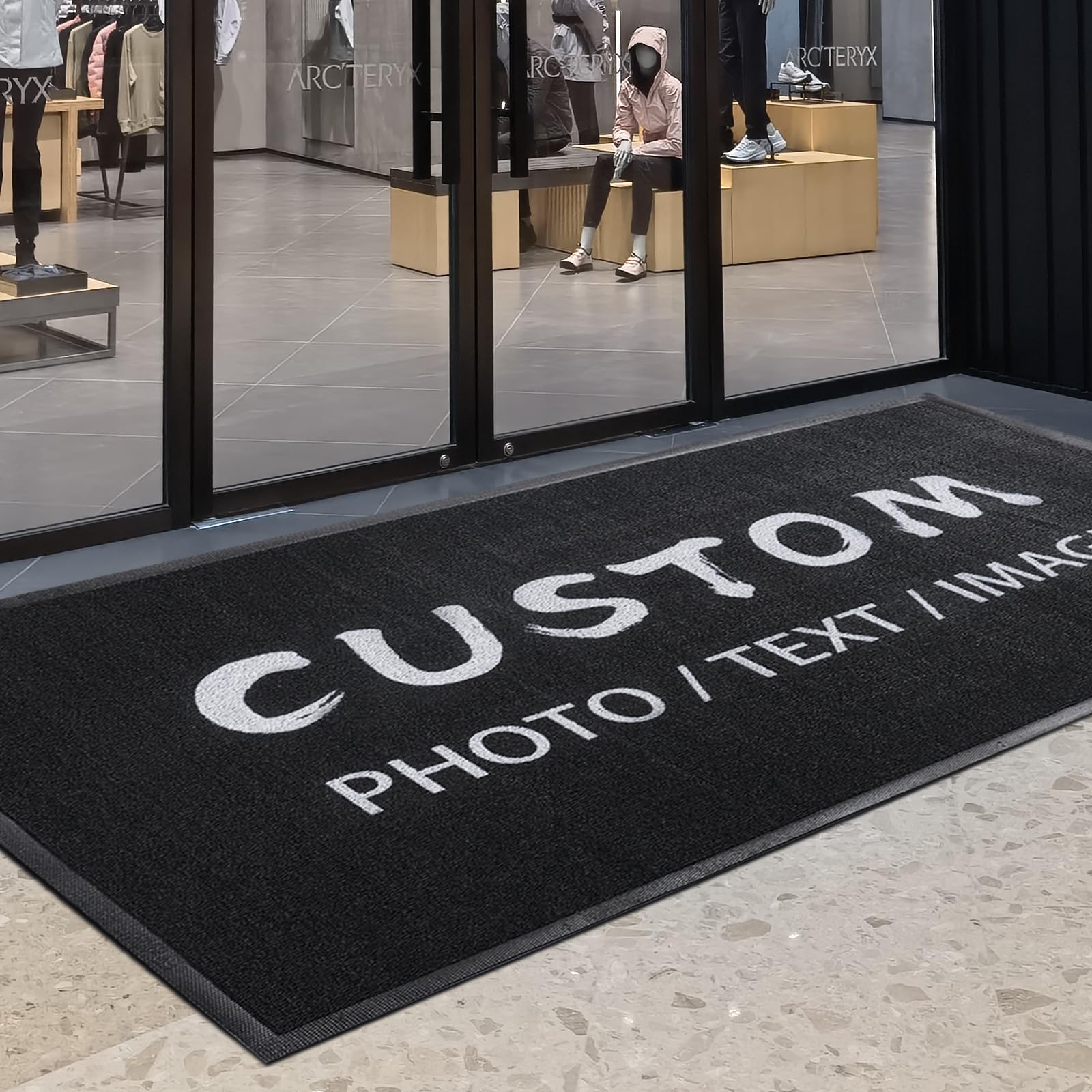 A relevant stock photo of floor mat custom in a typical setting.