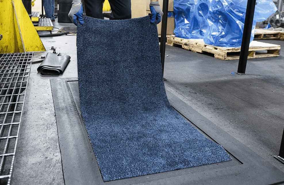 A relevant stock photo of floor mat manufacturer in a typical setting.