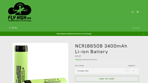 NCR18650B 3400mAh Li-ion Battery - Fly High FPV - ncr18650b bulk