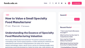 How to Value a Small Specialty Food Manufacturer - value of a small specialty food manufacturer