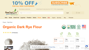 Organic Dark Rye Flour Buy in Bulk from Food to Live - rye flour bulk