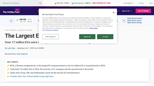 The Largest EV Companies in 2024 | The Motley Fool - main manufacturer
