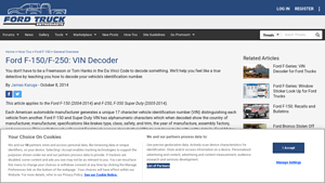 Ford F-150/F-250: VIN Decoder | Ford-trucks - manufacturer body code