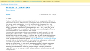Vehicle to Grid (V2G) - Clean Energy Reviews Forum - v2g company