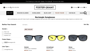 Rectangle Sunglasses - Sleek and Modern - Foster Grant - gargoyle sunglasses company