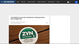 SUN: Baltimore sues Zyn manufacturer claiming nicotine pouch ... - WBFF - zyn manufacturer