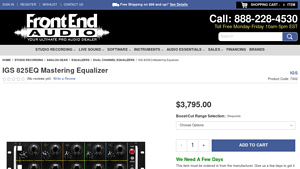 IGS 825EQ Mastering Equalizer | FrontEndAudio.com - ear 825eq manufacturer