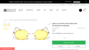 M00405681-Yellow Oval Wholesale Sunglasses - yellow sunglasses bulk