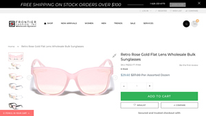 Retro Rose Gold Flat Lens Wholesale Bulk Sunglasses - pink sunglasses bulk