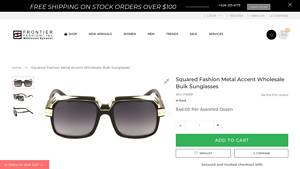 Squared Fashion Metal Accent Wholesale Bulk Sunglasses - square sunglasses bulk