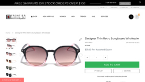 P6521 Thin Retro Wholesale Sunglasses - Frontier Fashion, Inc. - retro sunglasses bulk