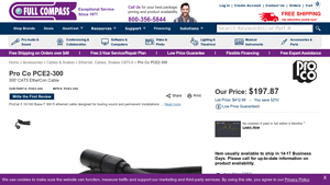 Pro Co PCE2-300 300' CAT5 EtherCon Cable - Full Compass Systems - cat5 company