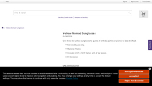 Yellow Nomad Sunglasses | Fun Express - yellow sunglasses bulk