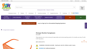 Orange Shutter Sunglasses - Fun Express - orange sunglasses bulk