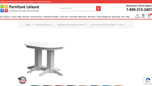 Oval Recycled Plastic Dining Table - 4, 5, or 6 Ft - Furniture Leisure - plastic dining table factory