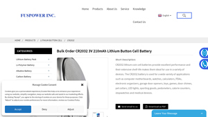 Bulk Order CR2032 3V 210mAh Lithium Button Cell Battery - 2032 battery bulk