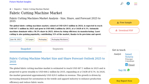 Fabric Cutting Machines Market Growth & Trends 2025 to 2035 - fabric cutter factory