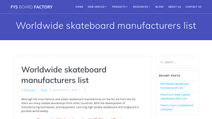 Worldwide skateboard manufacturers list | FYS Board Factory - skate deck manufacturer