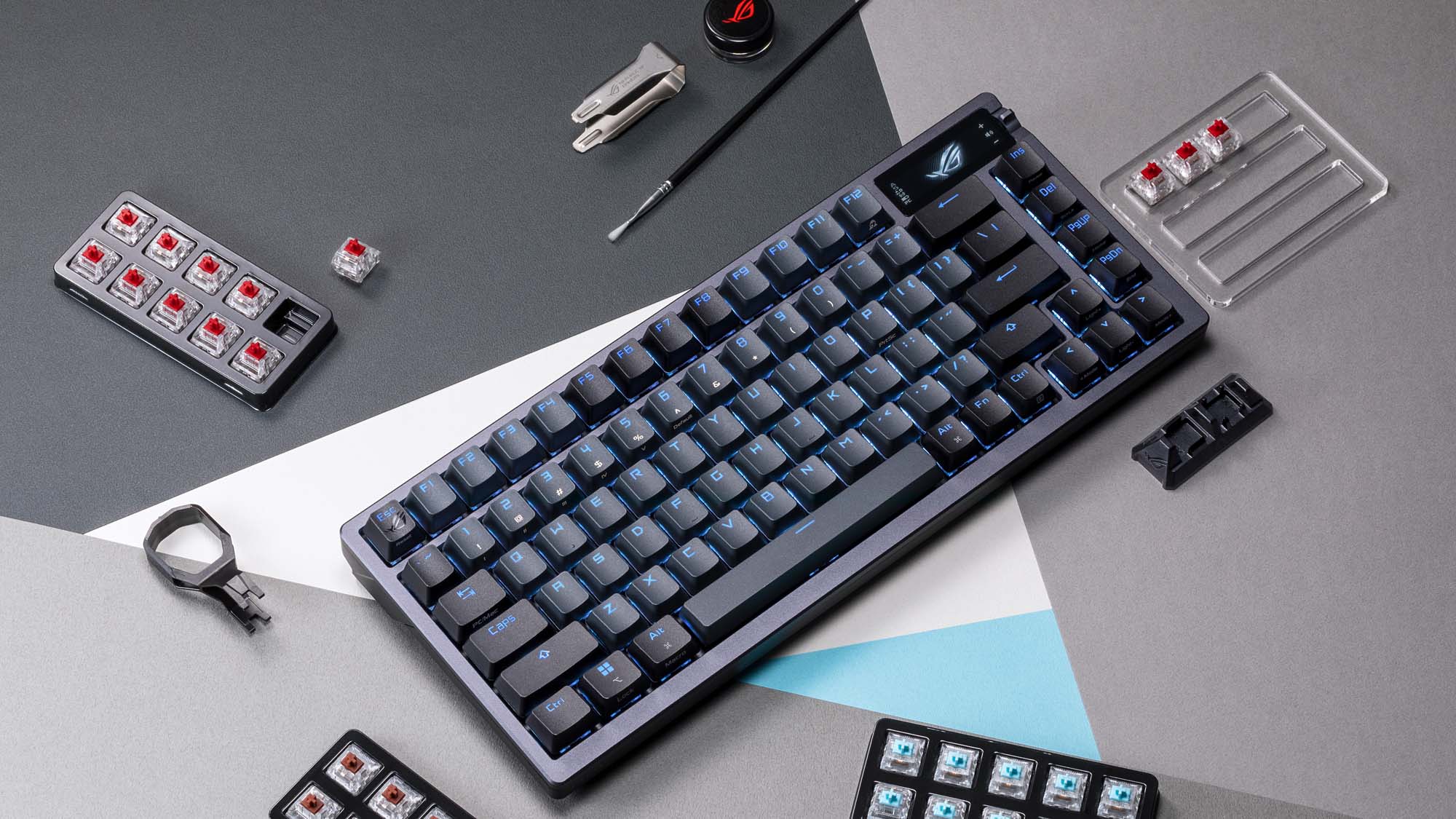 A relevant stock photo of gaming keyboards custom in a typical setting.