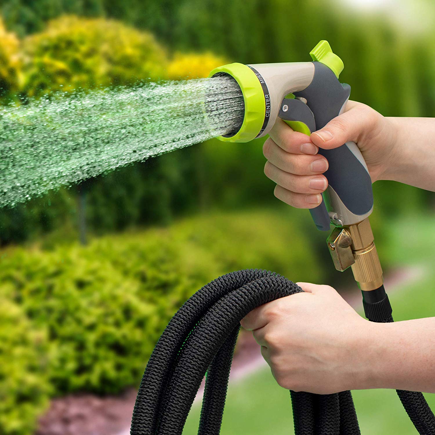 A relevant stock photo of garden hose supplier in a typical setting.