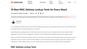 10 Best MAC Address Lookup Tools for Every Need - Geekflare - can you identify the manufacturer by a mac address