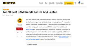 Top 10 Best RAM Brands For PC And Laptop - GeekyViews - best ram manufacturer