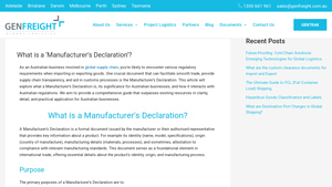 Manufacturer's Declaration: all you need to know, including Sample - australia manufacturer
