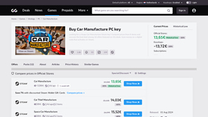 Buy cheap Car Manufacture CD Key ️ Best Price - GG.deals - car manufacturer game