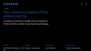 Ford Lithium-Ion Battery Plant at BlueOval City - Ghafari Associates - lithium car battery factory