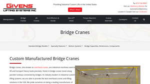 Bridge Cranes - Givens Lifting Systems Inc. - bridge crane manufacturer