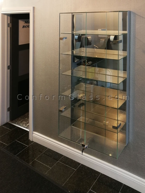 A relevant stock photo of glass display cabinet custom in a typical setting.