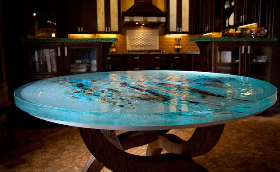 A relevant stock photo of glass table top custom in a typical setting.