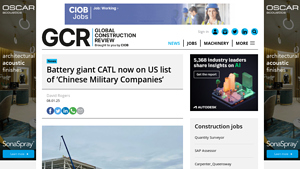 Battery giant CATL now on US list of 'Chinese Military Companies' - catl battery factory