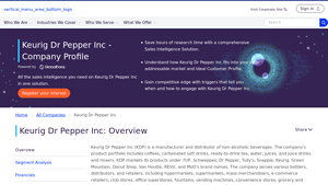 Keurig Dr Pepper Inc Company Profile - Overview - GlobalData - dr pepper manufacturer