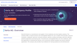 Varta AG Company Profile - Overview - GlobalData - varta battery factory