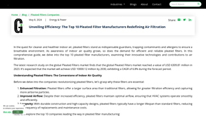 10 Biggest Pleated Filters Companies in the World - Global Growth Insights - usa pleated air filters manufacturer