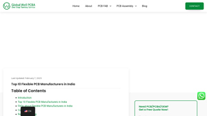 Top 10 Flexible PCB Manufacturers in India - GlobalWellPCBA - flex pcb manufacturer