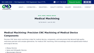 Medical Machining - GMI Corp - cnc machined parts for medical equipment manufacturer