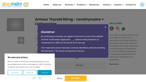 Armour Thyroid 60mg - Levothyroxine + Liothyronine - armour thyroid manufacturer website