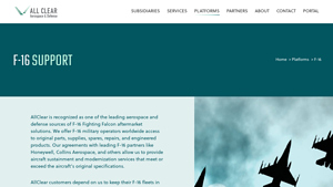 F-16 Fighting Falcon Stocking Distributor & Aftermarket Services - AllClear - f16 manufacturer