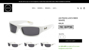 (10 pack) locs 9003 white - Godfather Shades - white sunglasses bulk