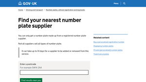 Find your nearest number plate supplier - GOV.UK - manufacturer license plate