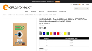 Cat6 Bulk Cable | GRANDMAX.com - cat6 bulk
