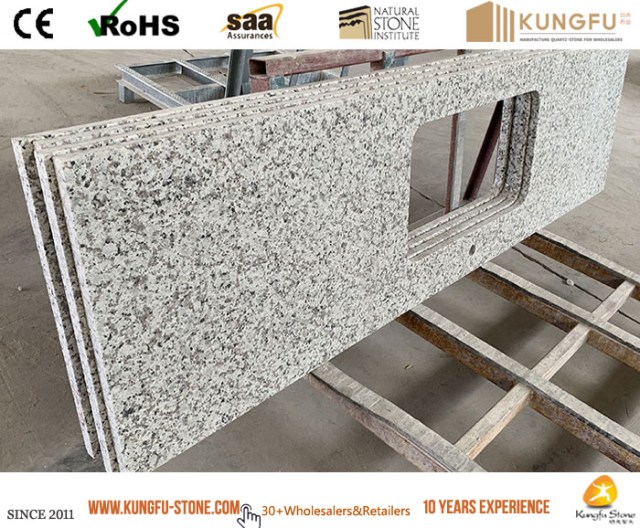A relevant stock photo of granite china in a typical setting.