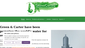 Green & Carter - Ram pump manufacturers for over 200 years - ram pump factory
