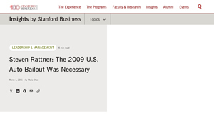 Steven Rattner: The 2009 U.S. Auto Bailout Was Necessary - car manufacturer bailout
