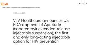 ViiV Healthcare announces US FDA approval of Apretude ... - GSK - apretude manufacturer