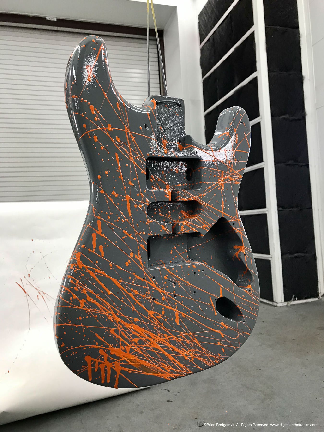 A relevant stock photo of guitar custom in a typical setting.