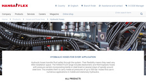 Hydraulic hoses for low, medium and high pressures | HANSA-FLEX - hydraulic pipe factory